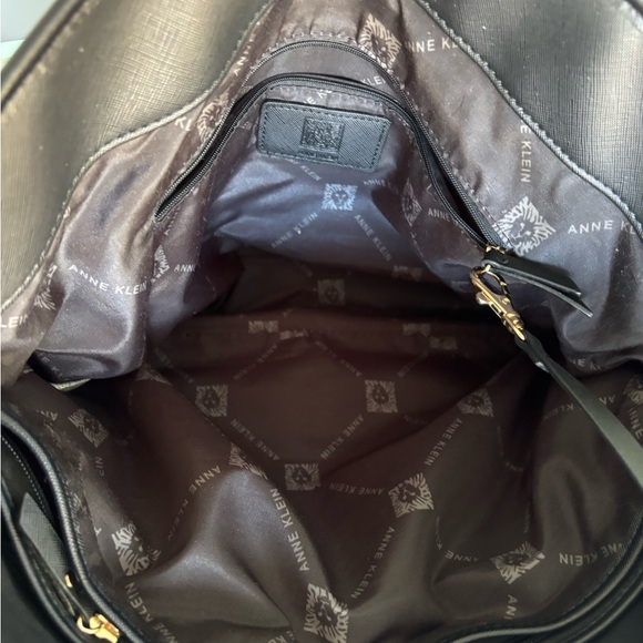 Anne Klein Black Tote Bag with Gold Accents - Picture 4 of 8
